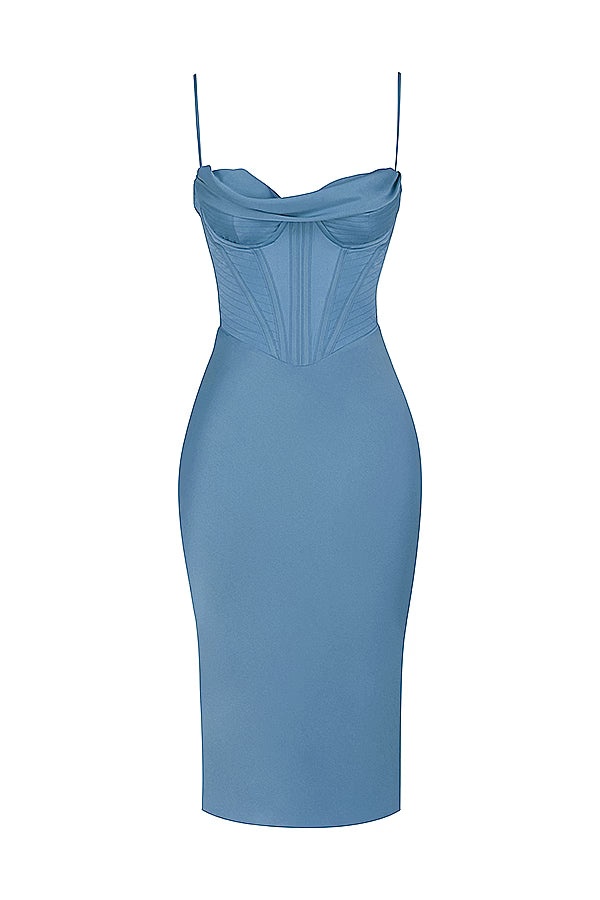 CORSET SLIP MIDI DRESS