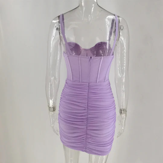 SPAGHETTI STRAP BODYCON MINI DRESS