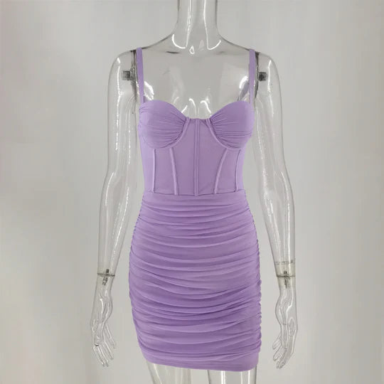 SPAGHETTI STRAP BODYCON MINI DRESS