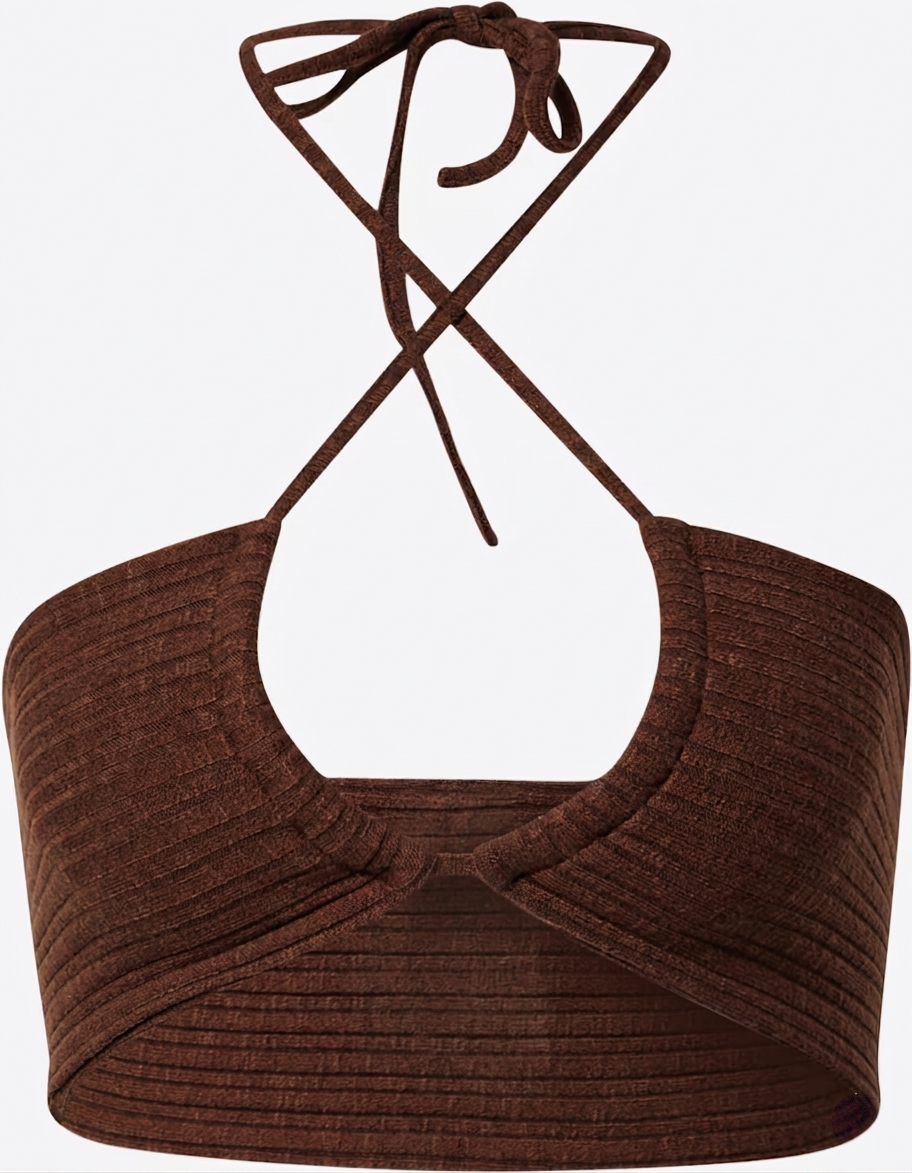 CHOCOLATE BROWN HALTER DRAWSTRING CORD-SETS
