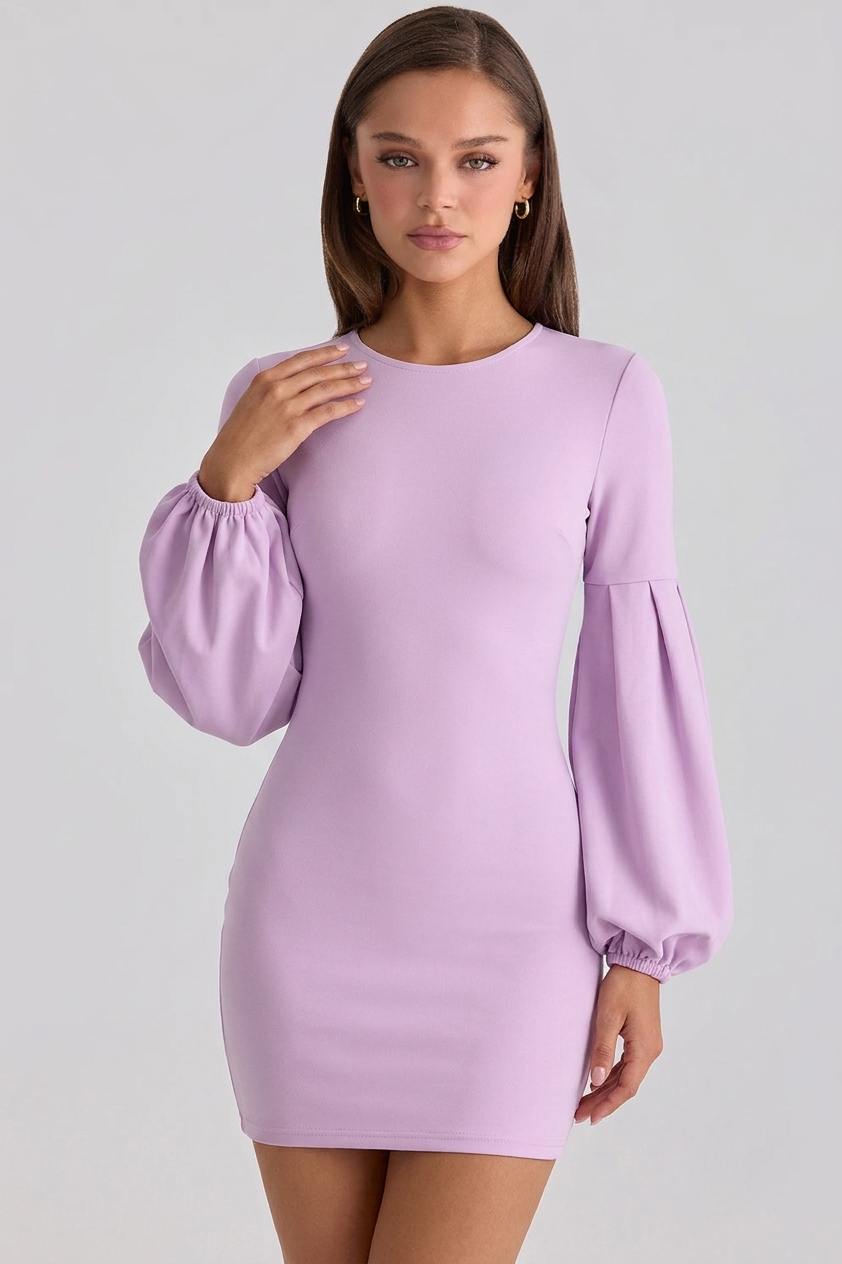BODYCON LANTERN SLEEVE DRESS