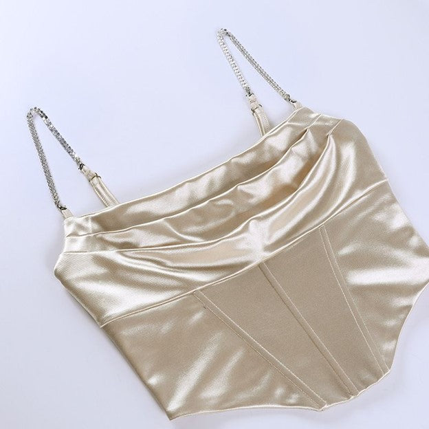 IVORY SATIN CAMI CORSET TOP