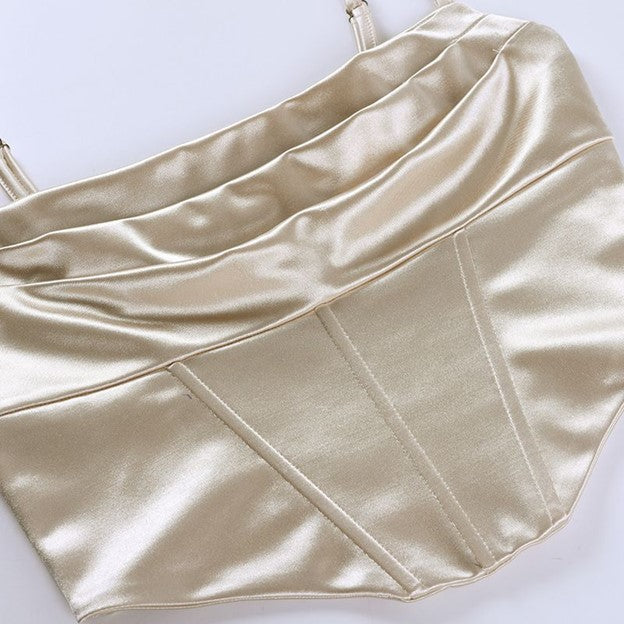 IVORY SATIN CAMI CORSET TOP
