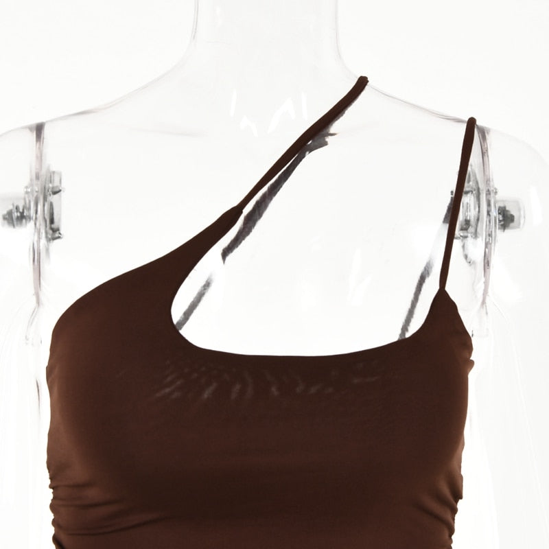 DIAGONAL COLLAR BODYCON DRESS