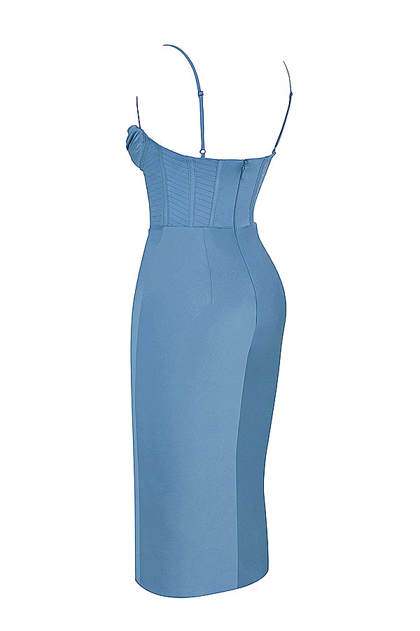 CORSET SLIP MIDI DRESS