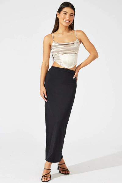 IVORY SATIN CAMI CORSET TOP