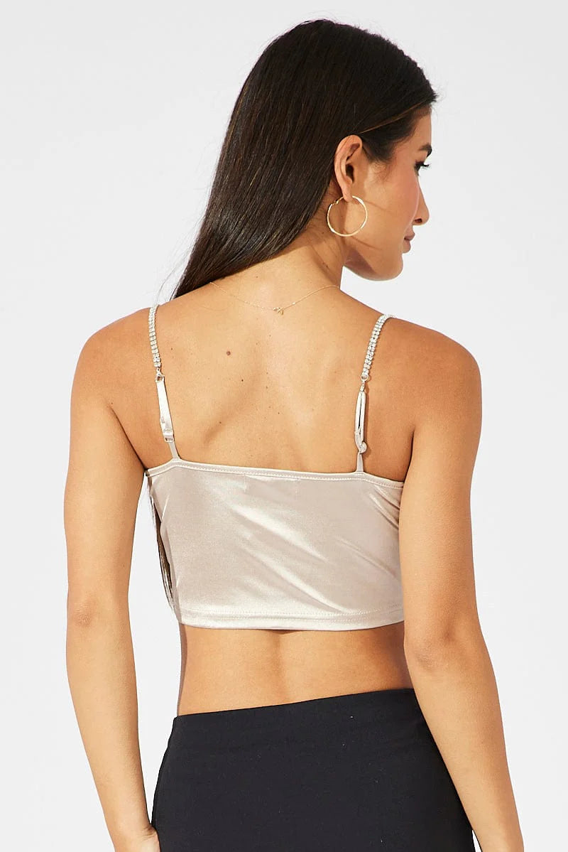 IVORY SATIN CAMI CORSET TOP
